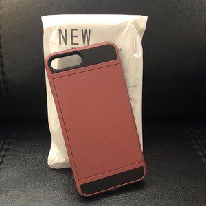New Phone Case For Iphone 8 Plus 7 Plus Wallet Anti-Scratch Hard Shell Matte-Red